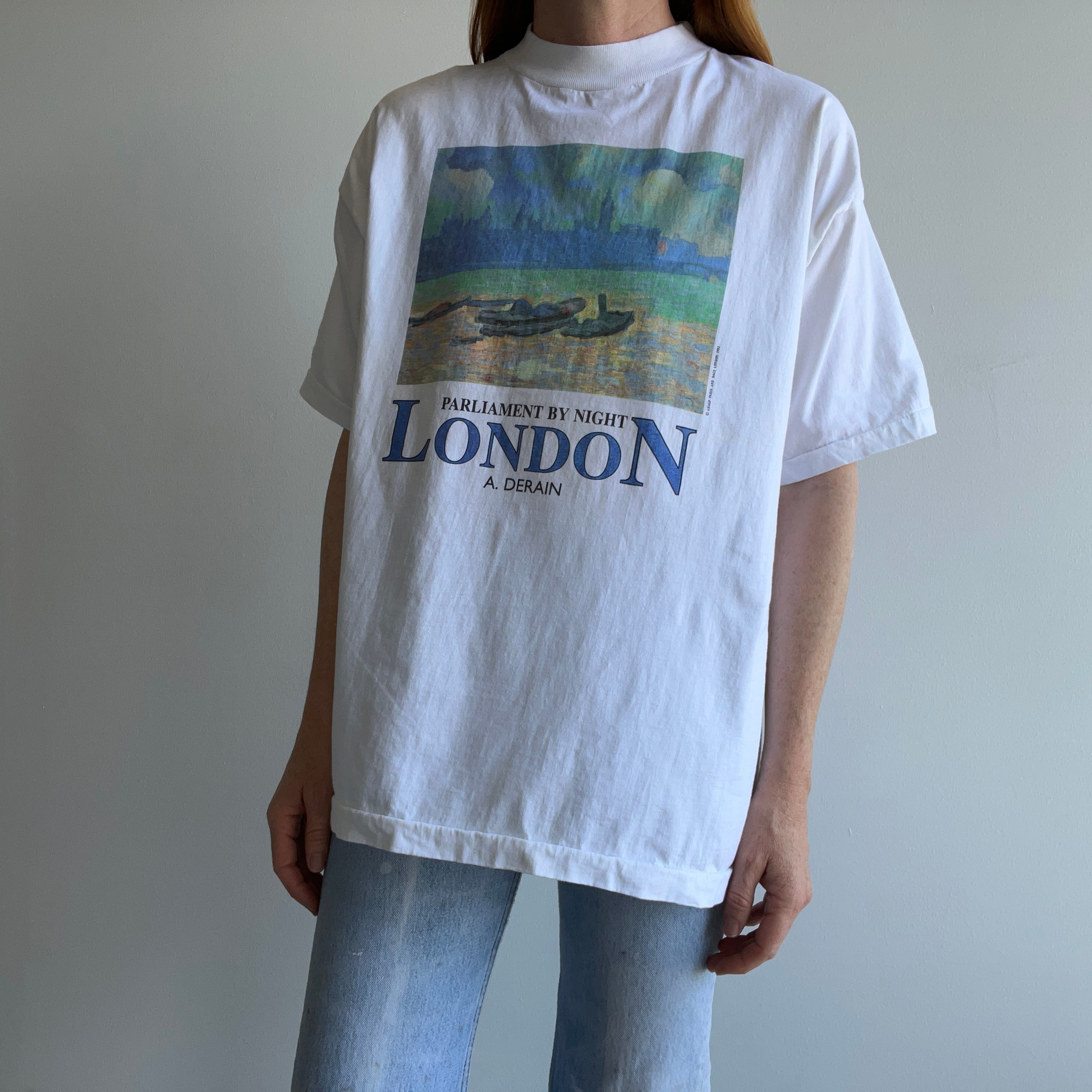 1992 Parliament by Night LONDON - impressionist cotton t-shirt