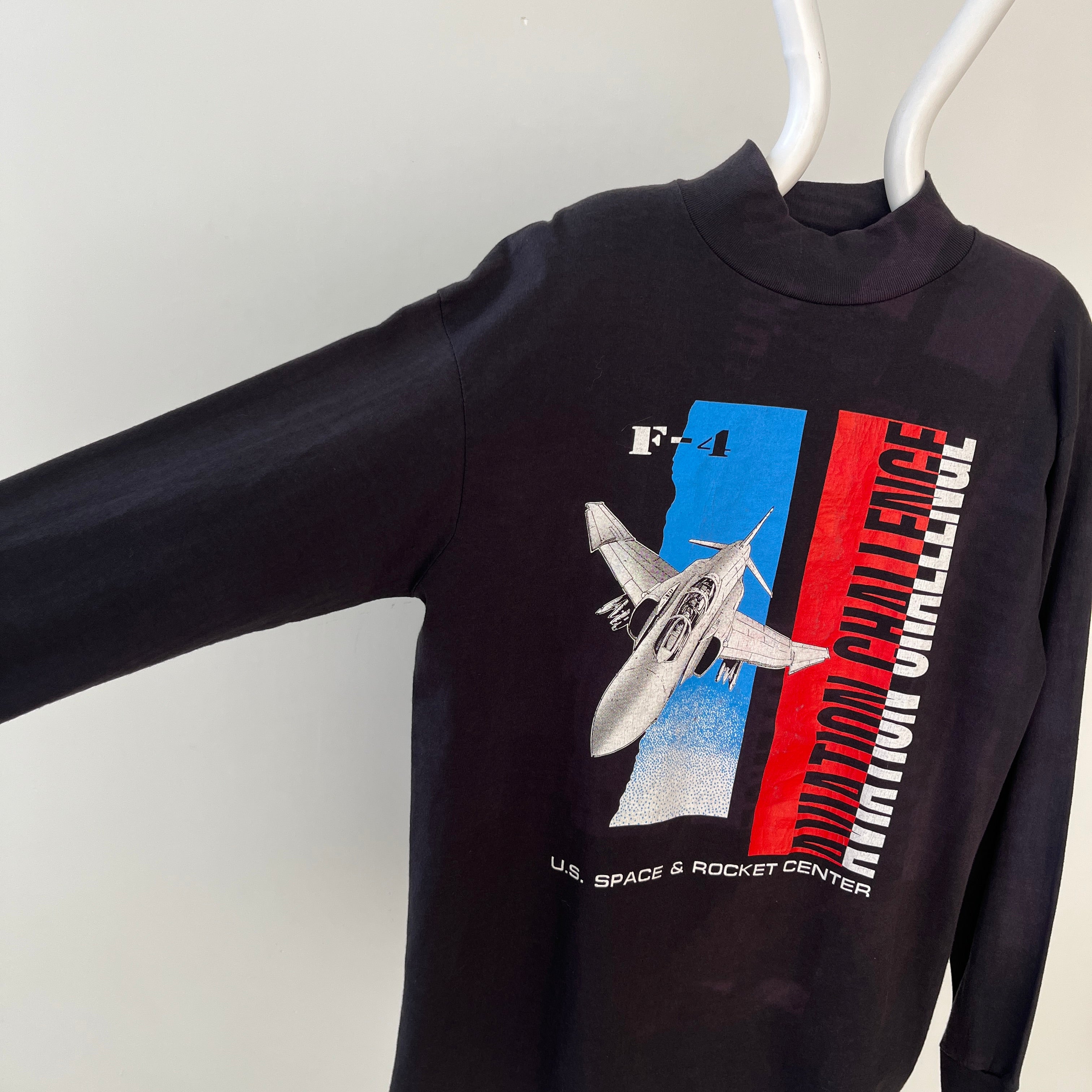 1980s U.S. Space and Rocket Center Mock Neck Long Sleeve Shirt
