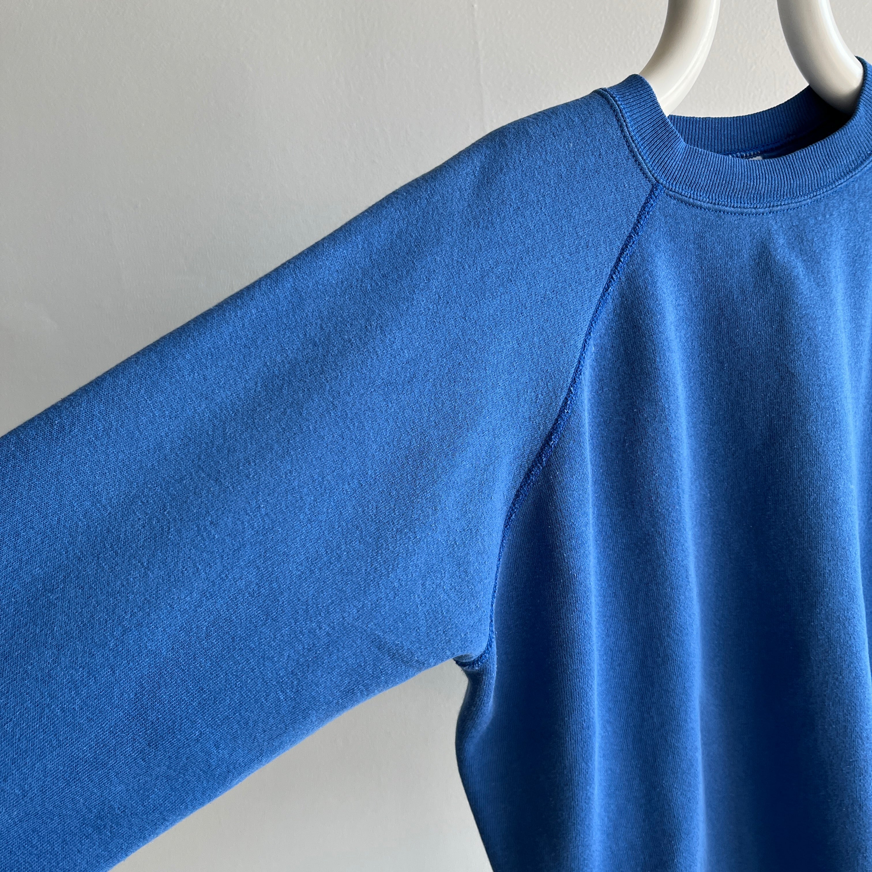 1980s Blank Blue Raglan - Soft and Wonderful