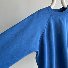 1980s Blank Blue Raglan - Soft and Wonderful