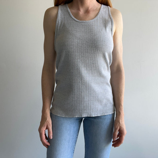 1980s FOTL Gray Ribbed Tank Top