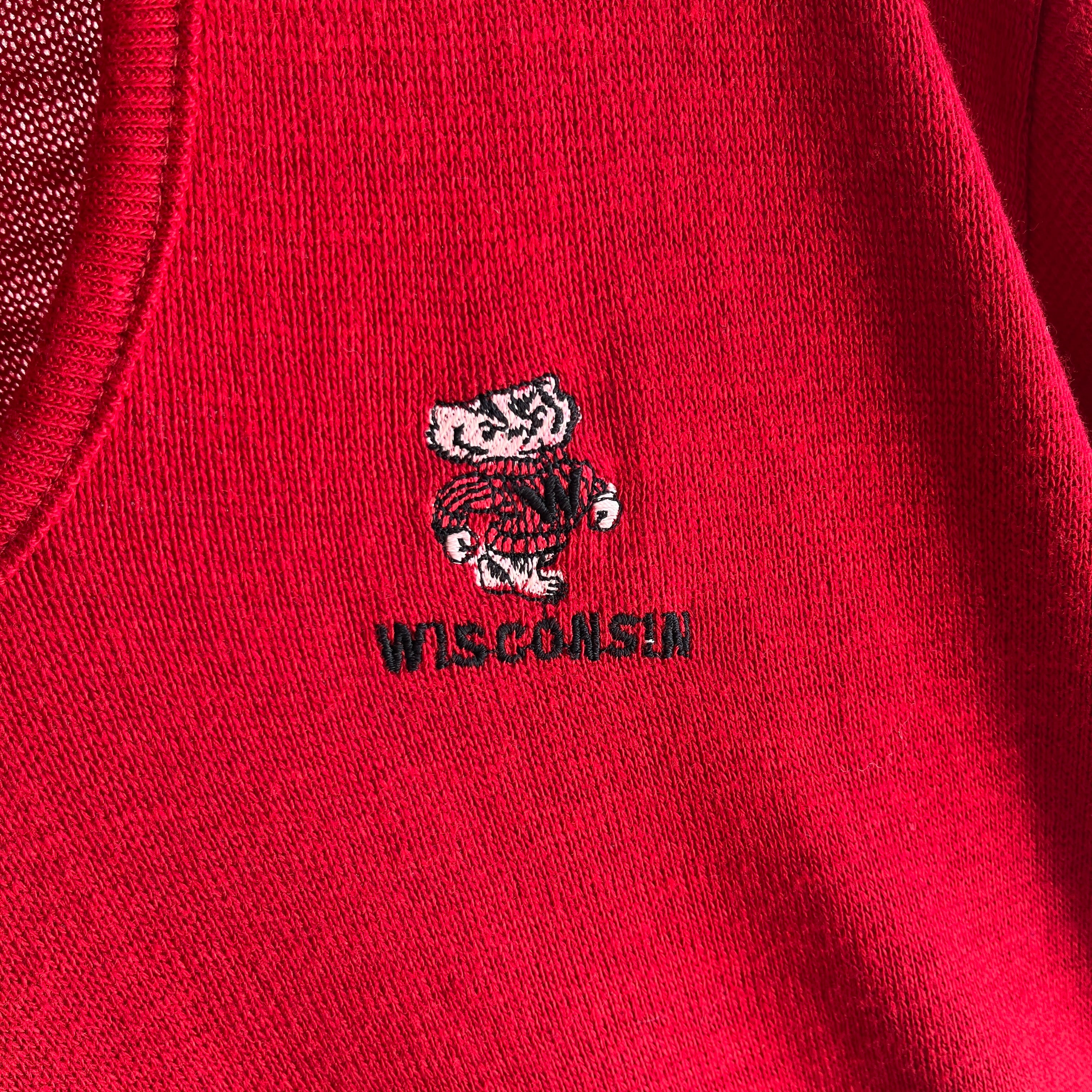 1970s Champion Blue Bar University of Wisconsin V-Neck Sweater !!!!!