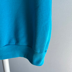 1990s Barely Worn Bright Blue Warm Up Sweatshirt