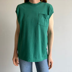 1980s Faded Forest Green FOTL Pocket Muscle Tank