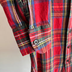 1970s Ultra Soft Red Plaid Cotton Flannel by Van Heusen Sportswear