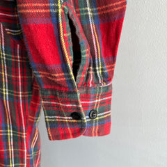 1970s Ultra Soft Red Plaid Cotton Flannel by Van Heusen Sportswear