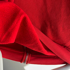 1980s Blank Lipstick Red Zip Up Hoodie - Swoooon