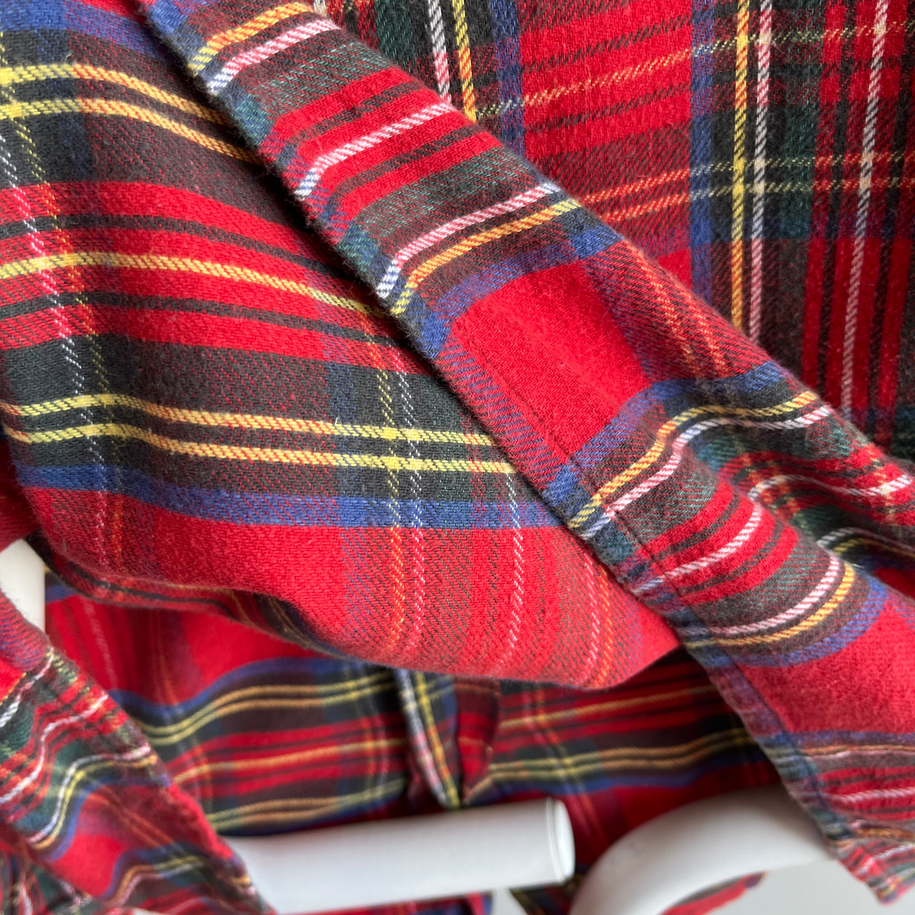 1970s Ultra Soft Red Plaid Cotton Flannel by Van Heusen Sportswear