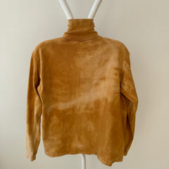 1970/80s Really Awesome Sun? Bleached Bronzey-Mustard Cotton Turtle Neck with Wear