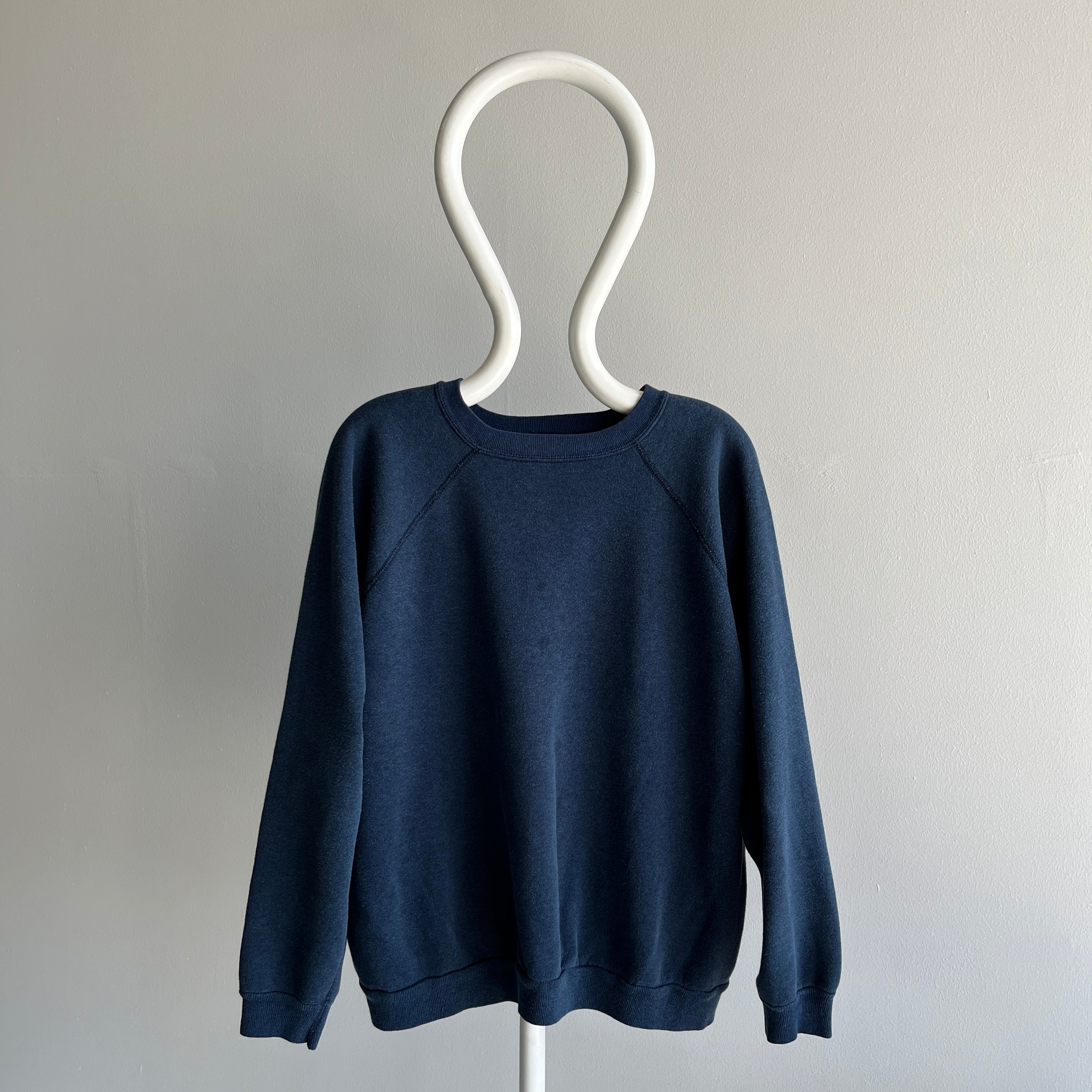 1970s Luxurious Blank Navy Sweatshirt - Did I Mention Luxury?