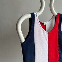 1990/2000s Red White and Blue Fitted Tank Top