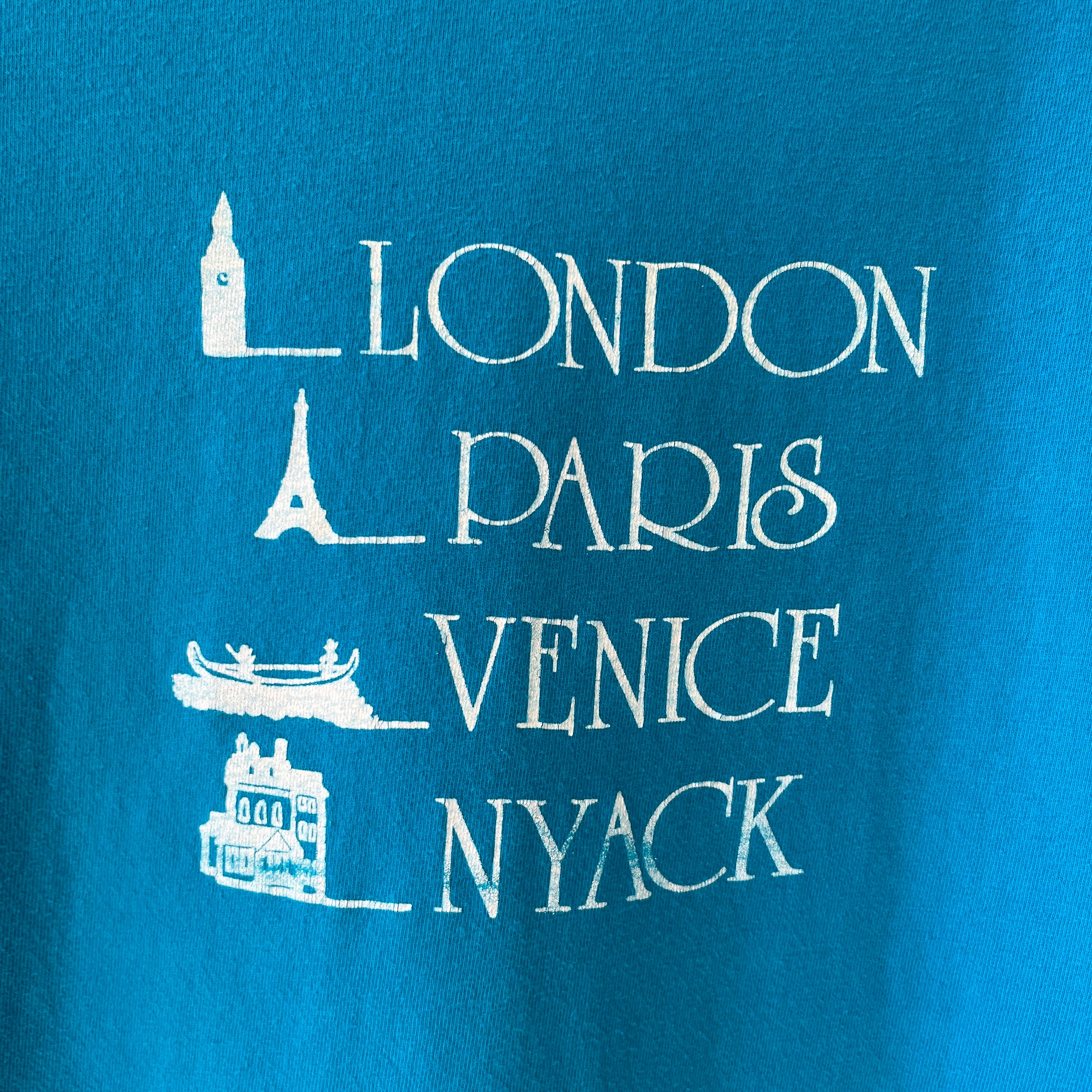 1990s London Paris Venice Nyack, NY T Shirt