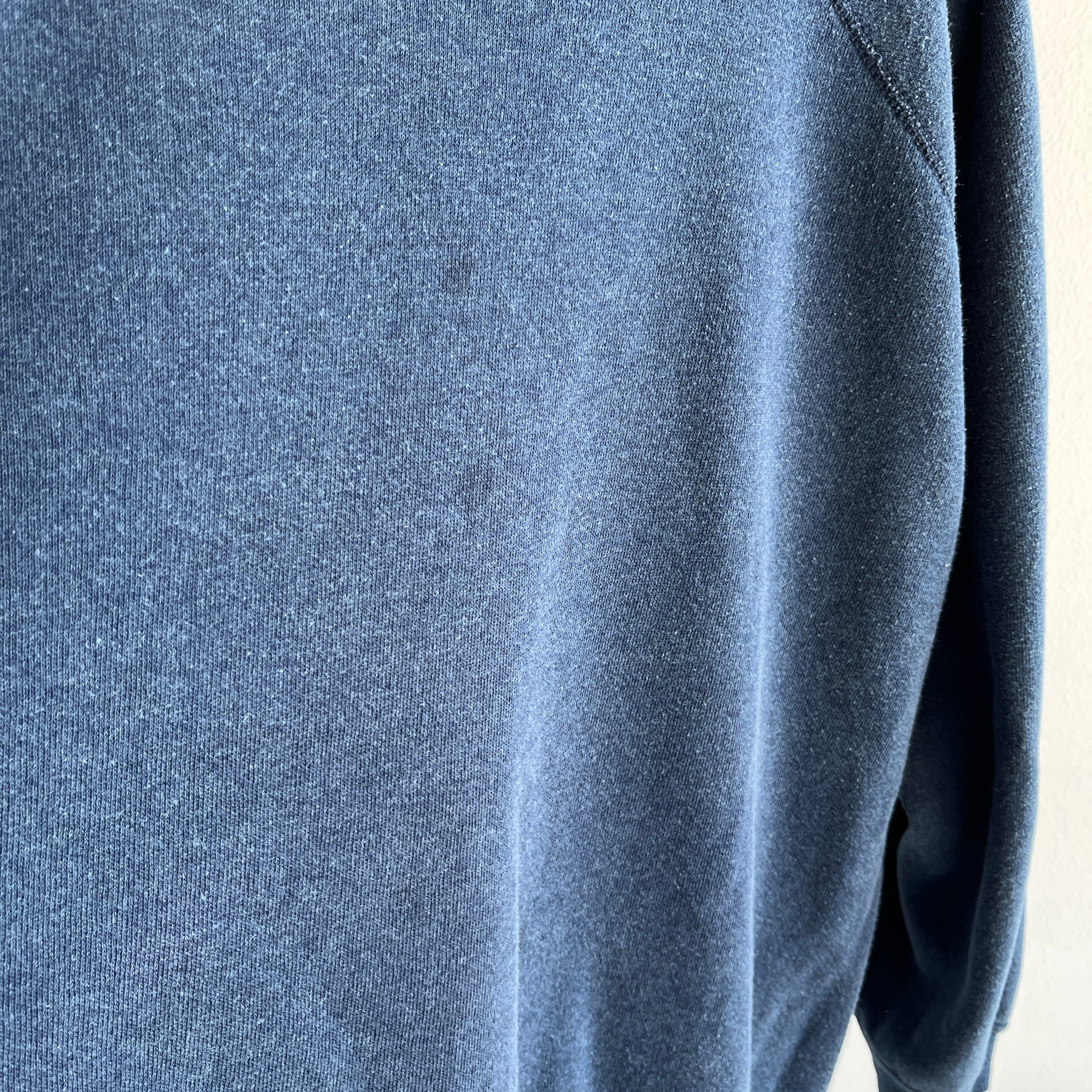 1970s Luxurious Blank Navy Sweatshirt - Did I Mention Luxury?