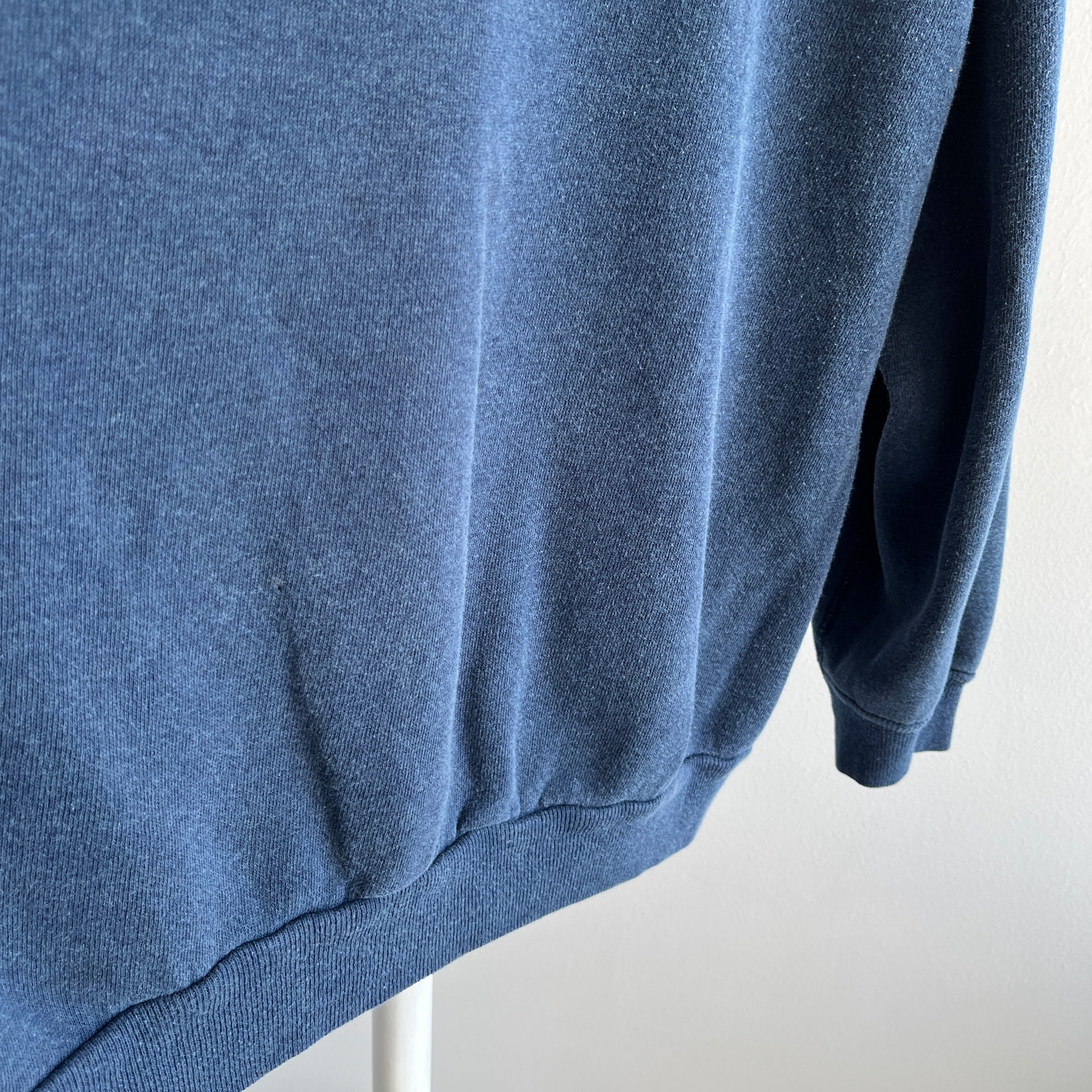 1970s Luxurious Blank Navy Sweatshirt - Did I Mention Luxury?