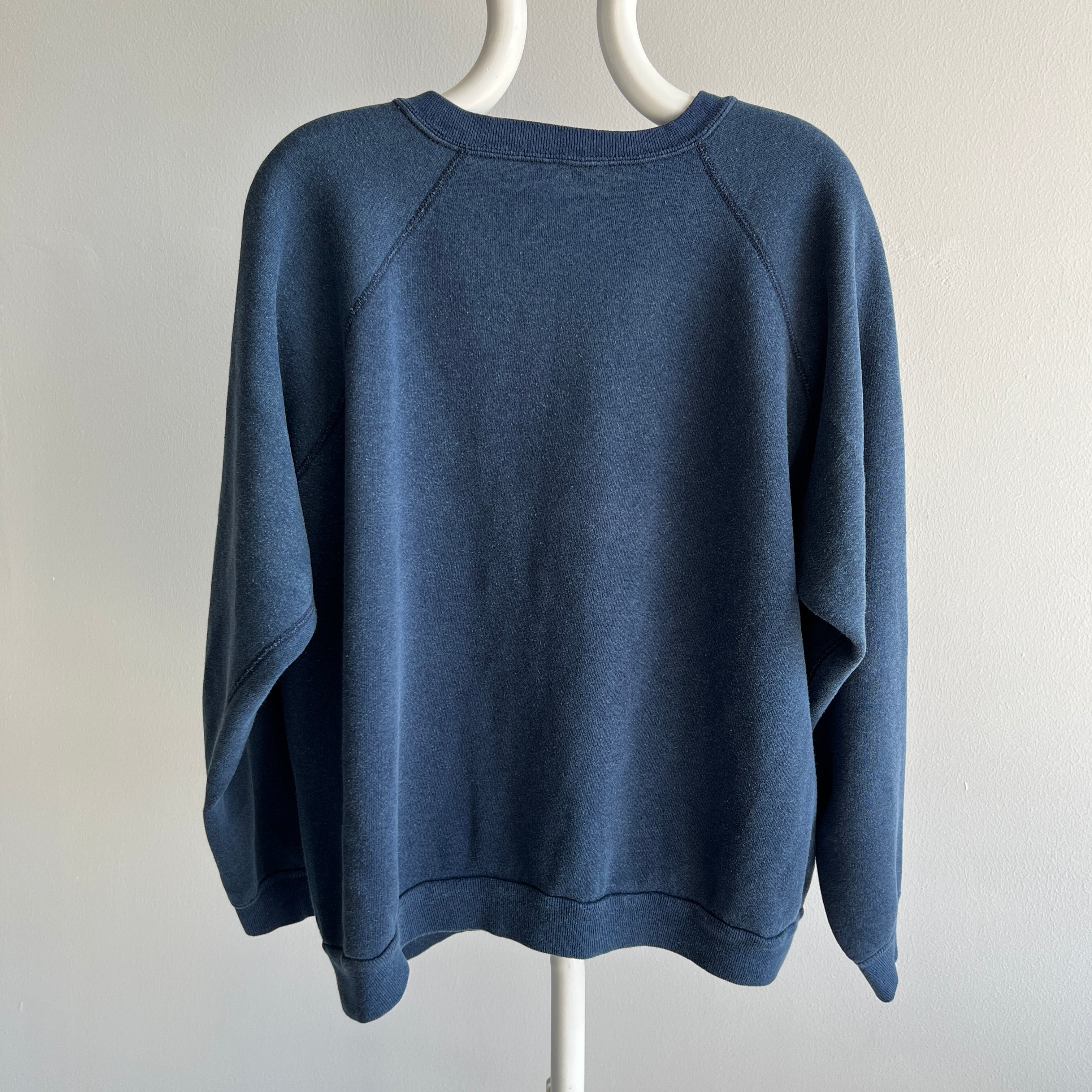 1970s Luxurious Blank Navy Sweatshirt - Did I Mention Luxury?