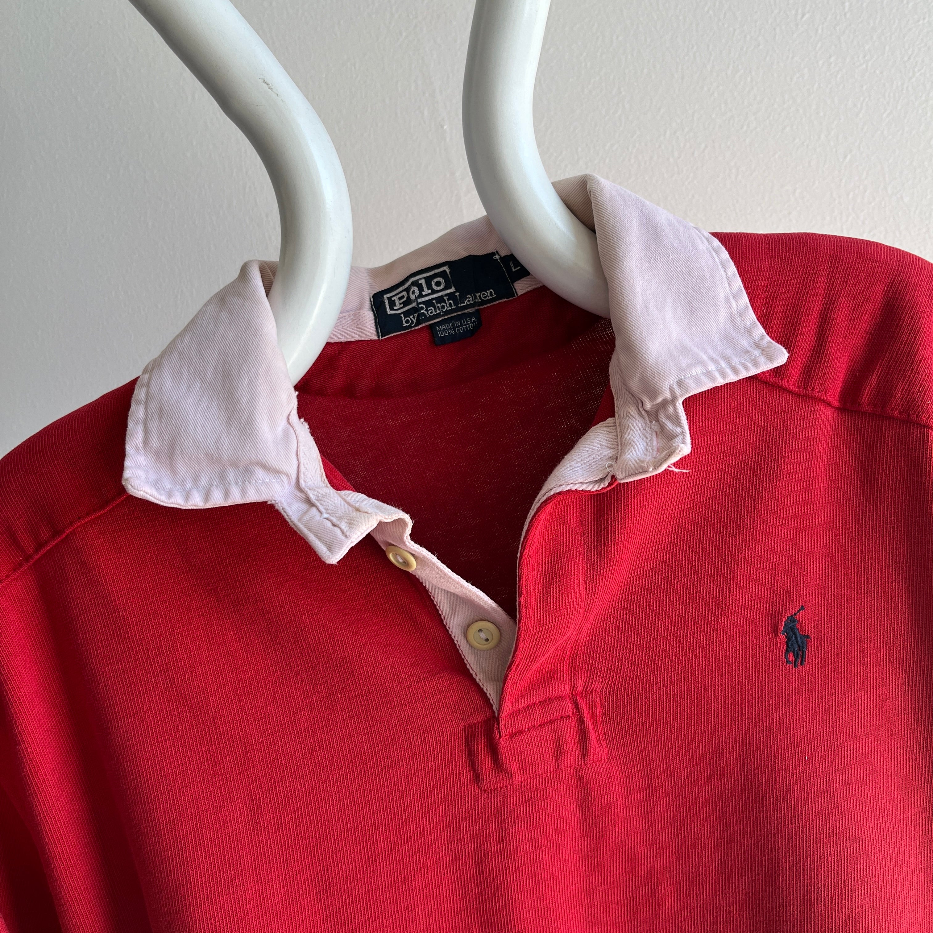 1980/90s USA Made Ralph Lauren Rugby Shirt - With Staining