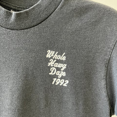 1992 Whole Hawg Daze Motorcycle T-Shirt - WOAH the backside