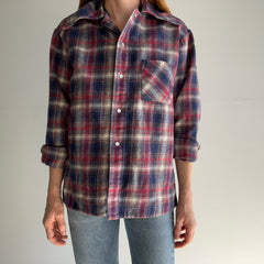 1970s HANDMADE by Laurie Ylinen Flannel with an AMAZING Collar - YES PLEASE
