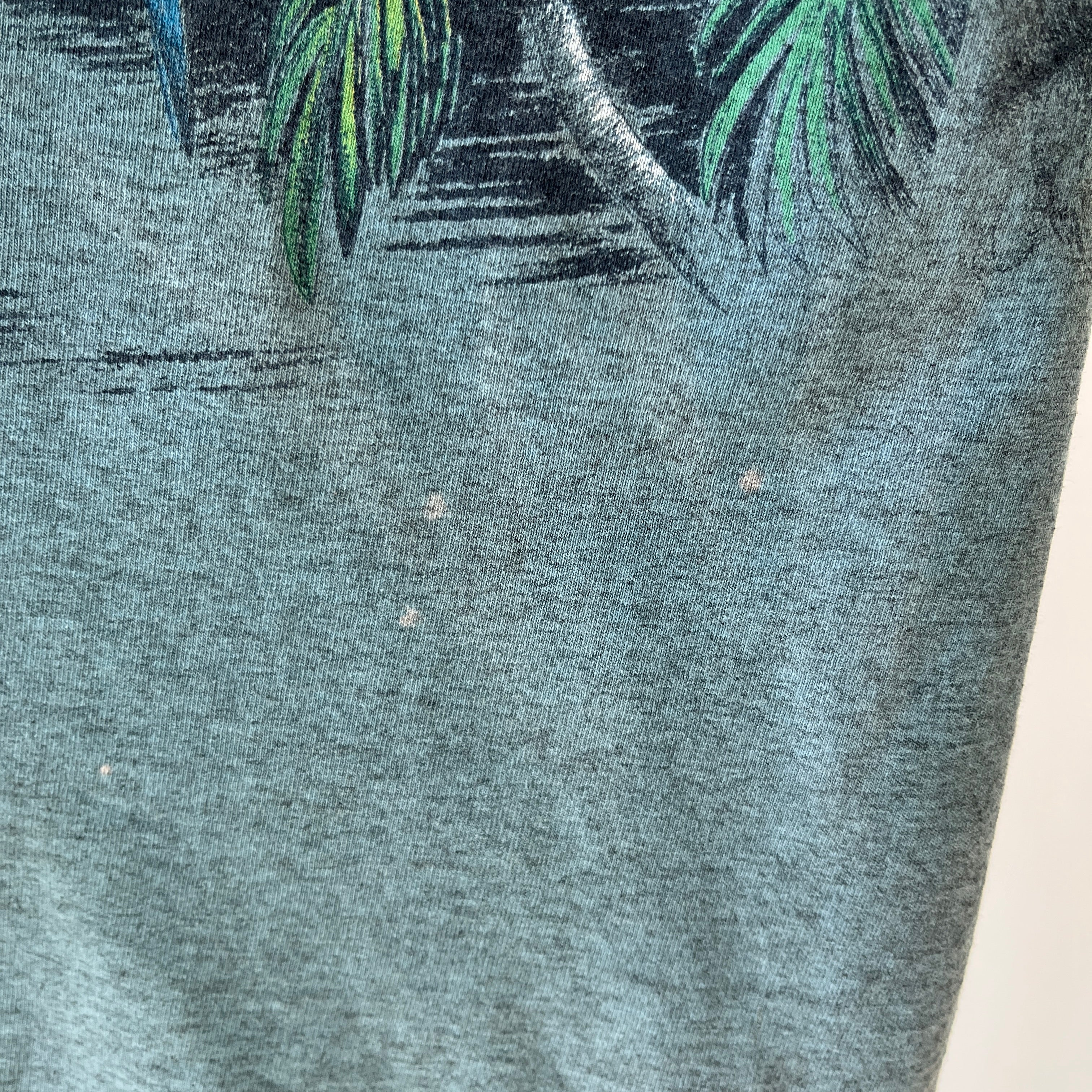 1990s Habitat Embroidered Parrot Rainforest T Shirt