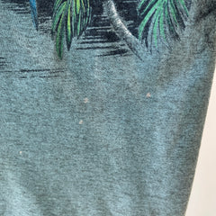 1990s Habitat Embroidered Parrot Rainforest T Shirt