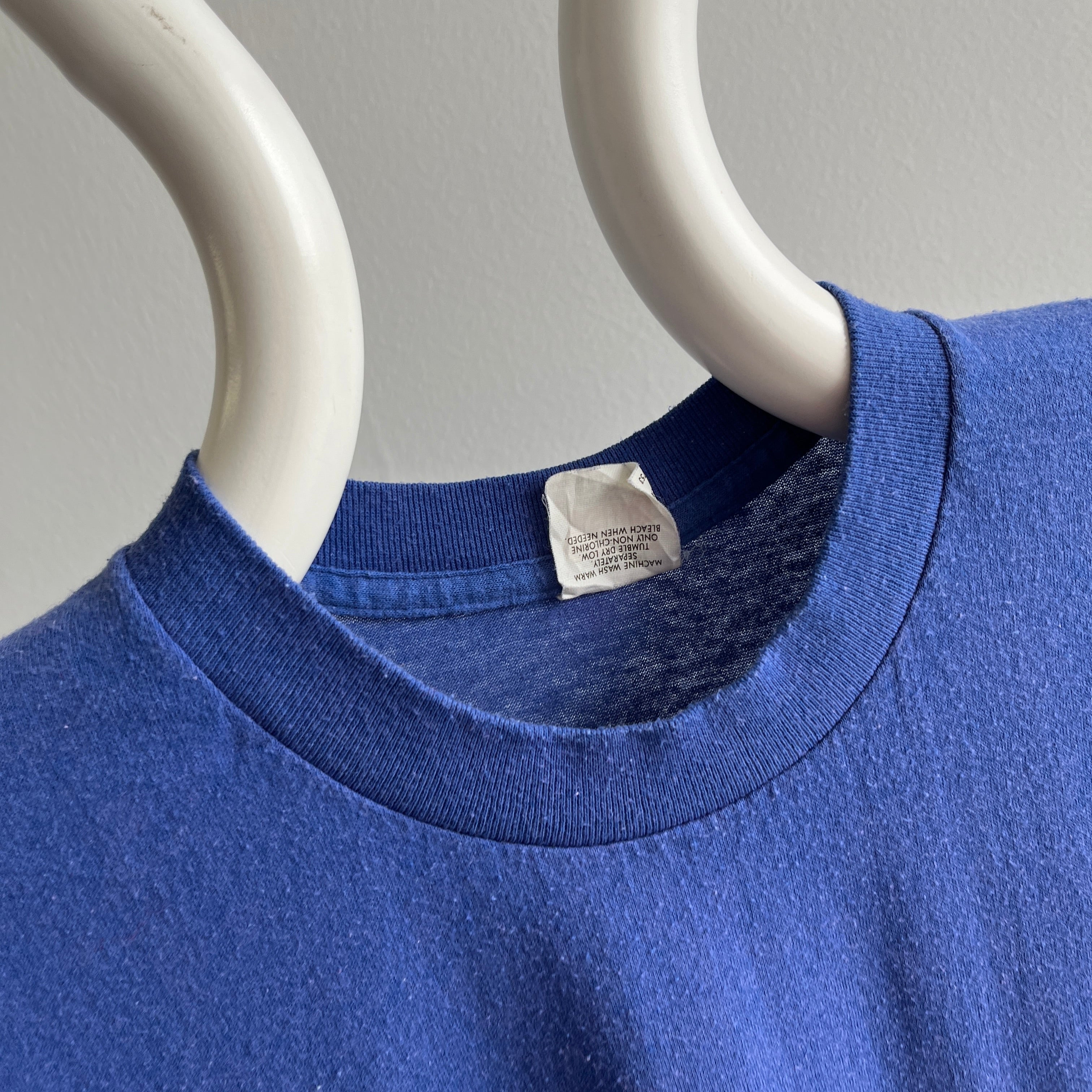 1980s Classic Royal Blue Triangle Pocket T-Shirt