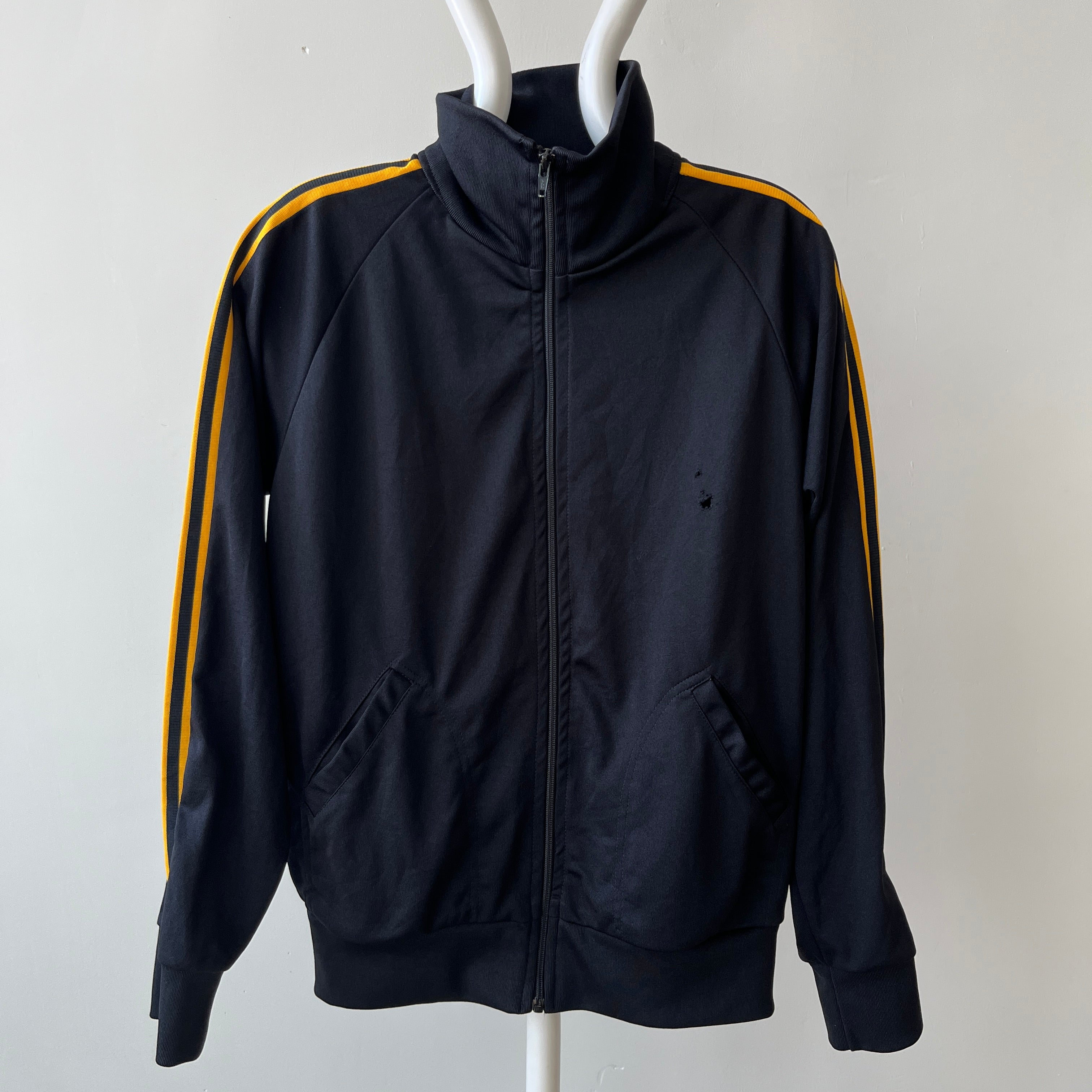 1980s/90s Black and Yellow Striped Track Jacket