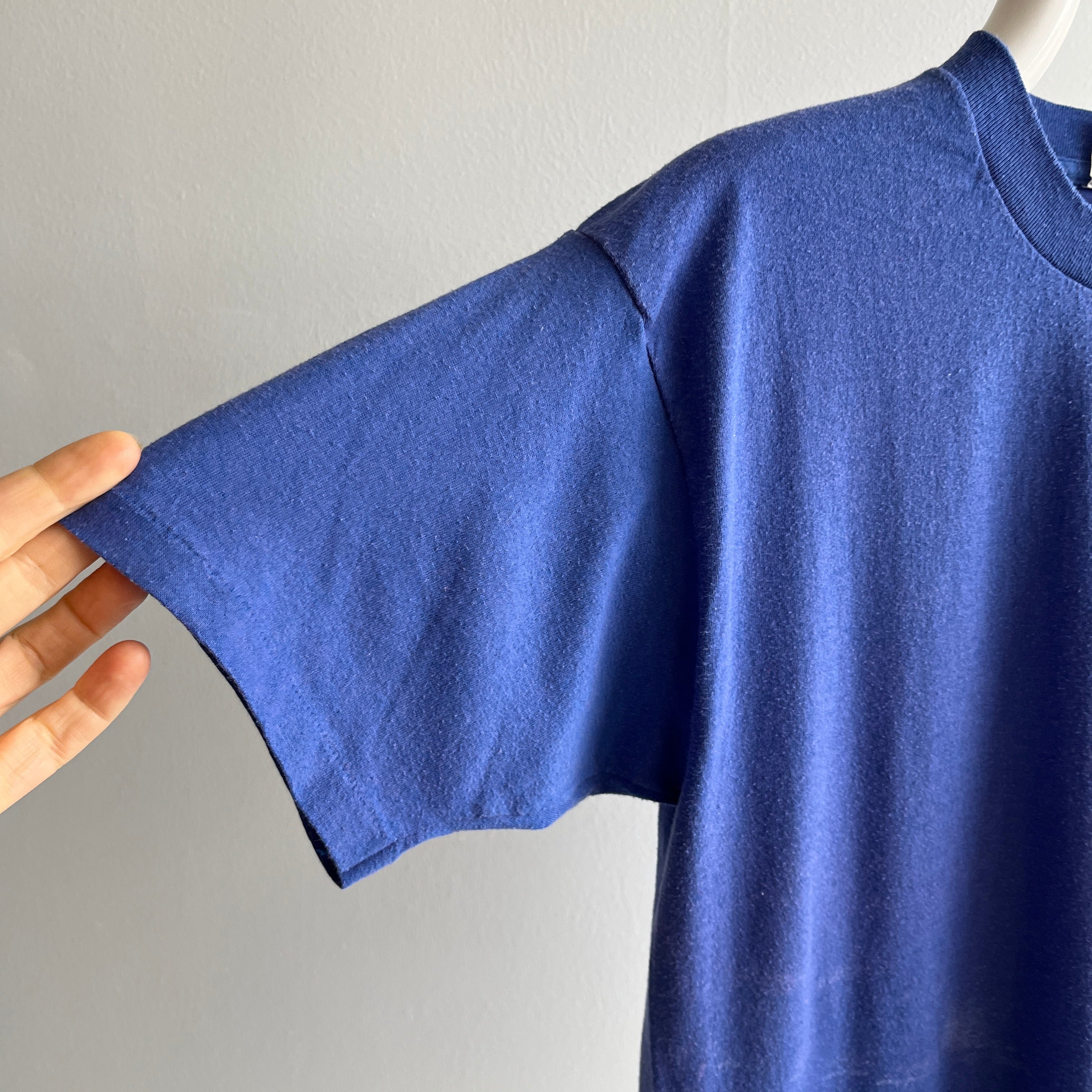 1980s Classic Royal Blue Triangle Pocket T-Shirt