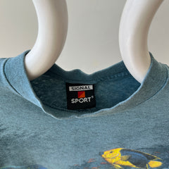 1990s Habitat All Over Print Fish T Shirt - Wrap Around Alert