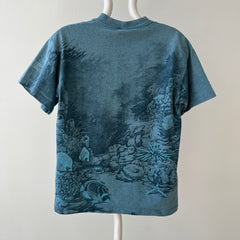 1990s Habitat All Over Print Fish T Shirt - Wrap Around Alert