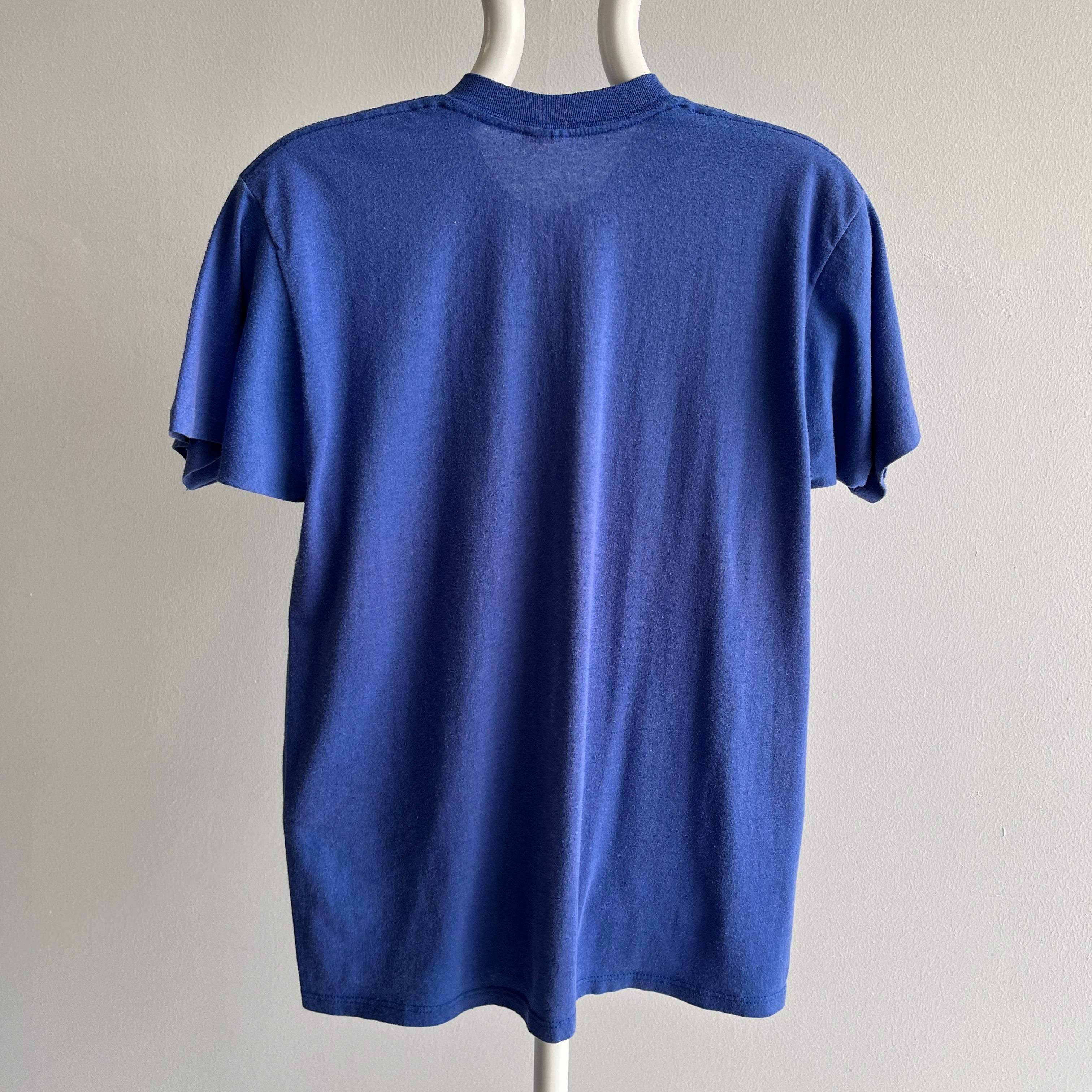 1980s Classic Royal Blue Triangle Pocket T-Shirt