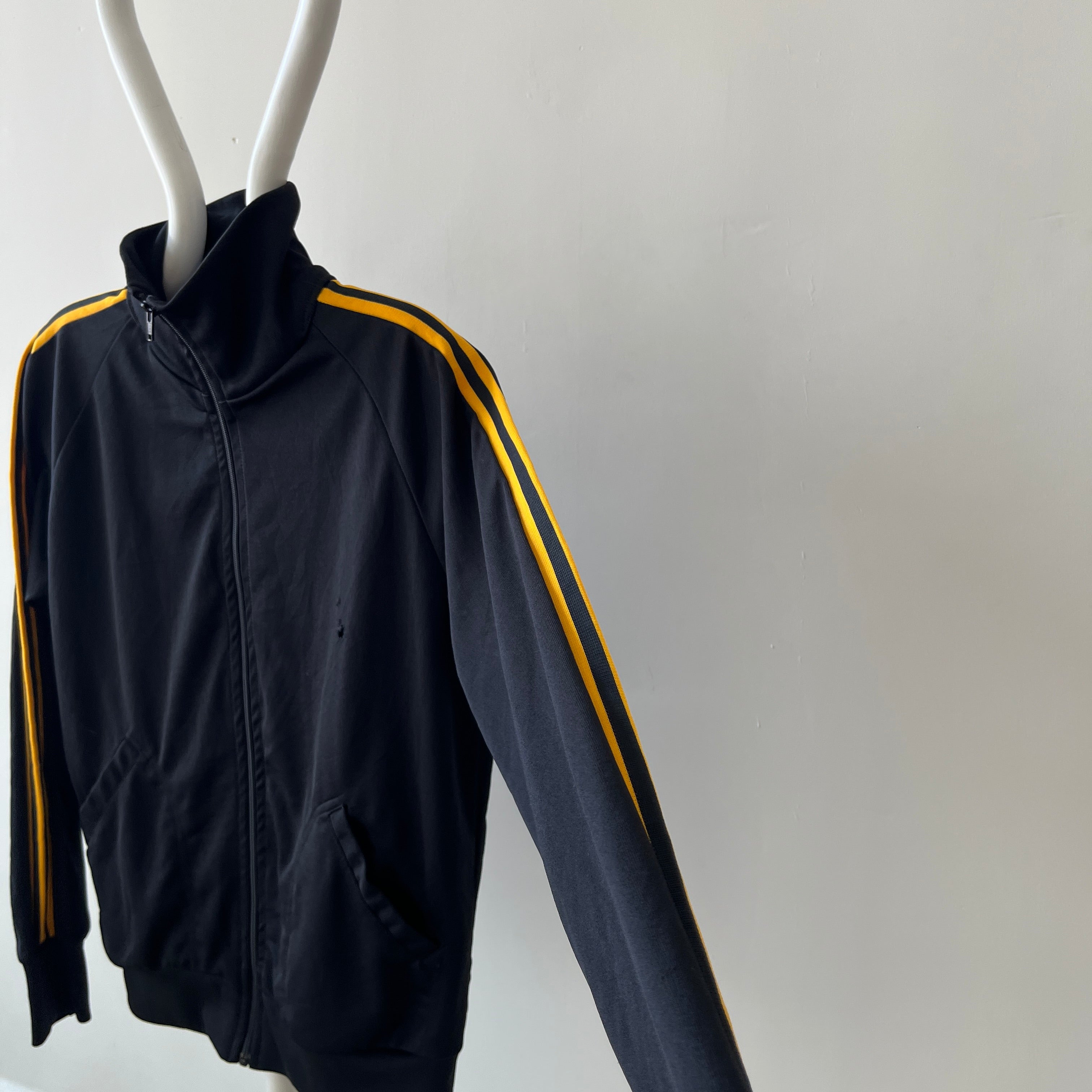1980s/90s Black and Yellow Striped Track Jacket