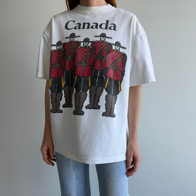 1990s Royal Canadian Mounted Police Cotton T-Shirt with Aging