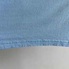 1980s Sky Baby Blue Super Thin, Stained and Slouchy T-Shirt