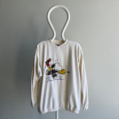 1990/2000s Ice Hockey Goalie Snoopy Terry Cloth Sweatshirt