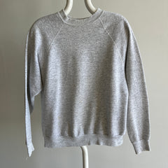 1980s Blank Gray Raglan Sweatshirt - !!!