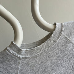 1980s Blank Gray Raglan Sweatshirt - !!!