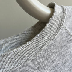 1980s Blank Gray Raglan Sweatshirt - !!!