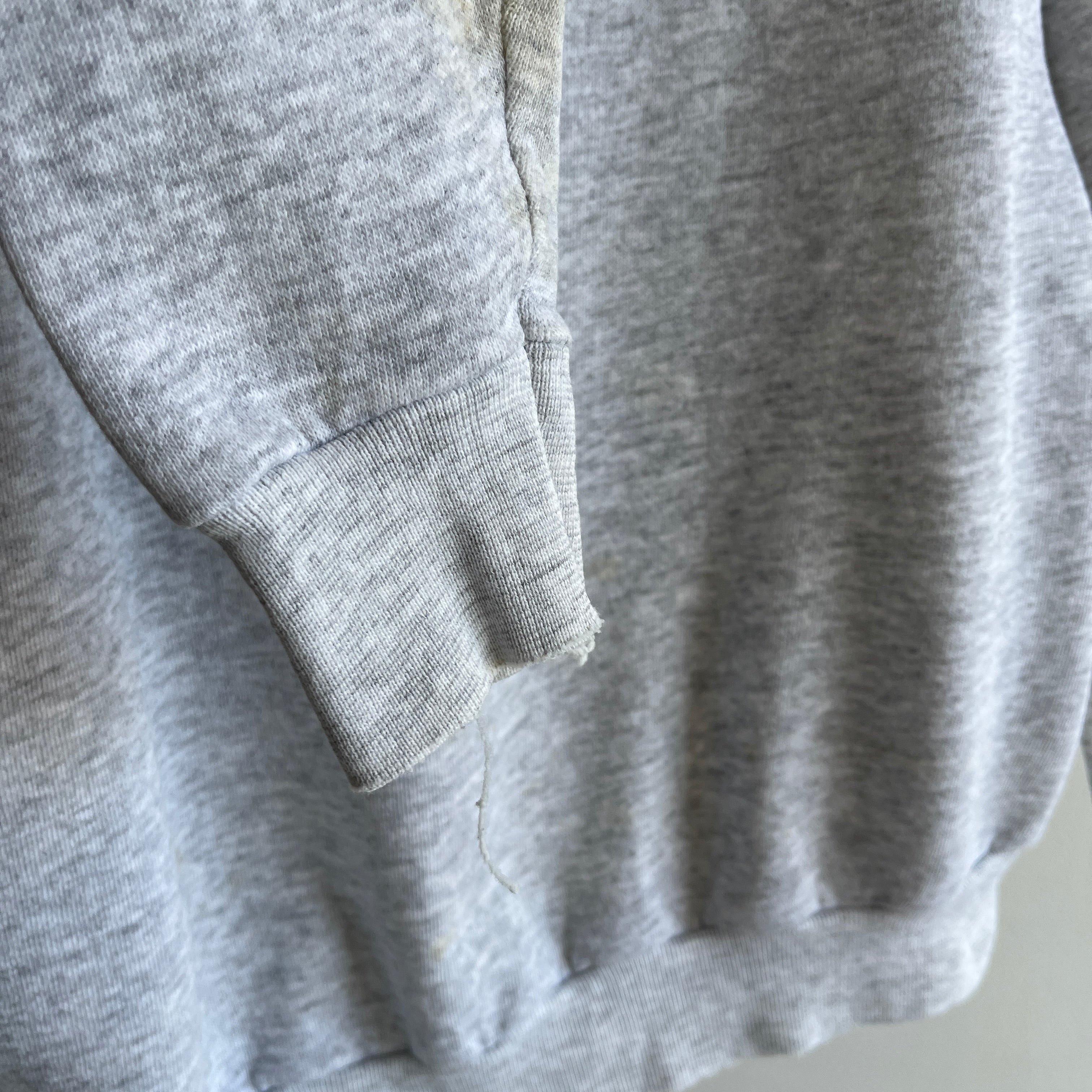 1980s Blank Gray Raglan Sweatshirt - !!!