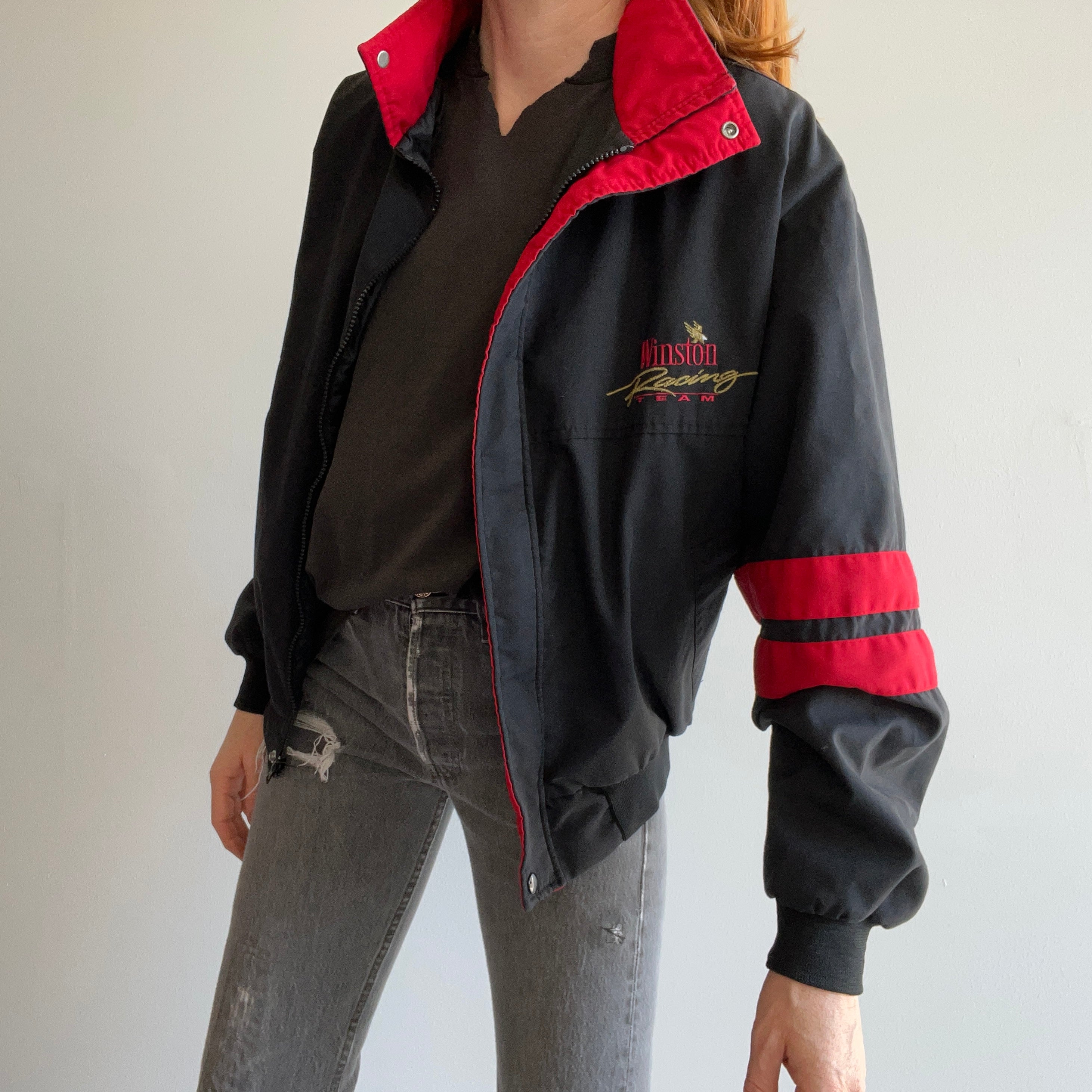 1980/90s Winston Racing Zip Up Jacket with Double Stripes
