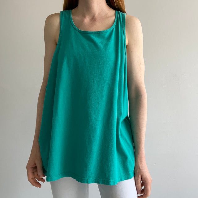 1980/90s Jerzees Teal Cotton Racerback Tank Top