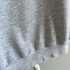 1980s Blank Gray Raglan Sweatshirt - !!!