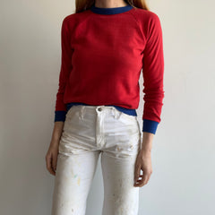 1970/80s Two Tone Smaller Red and Navy Sweatshirt