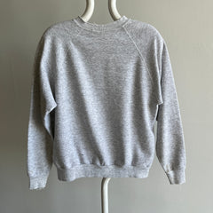 1980s Blank Gray Raglan Sweatshirt - !!!