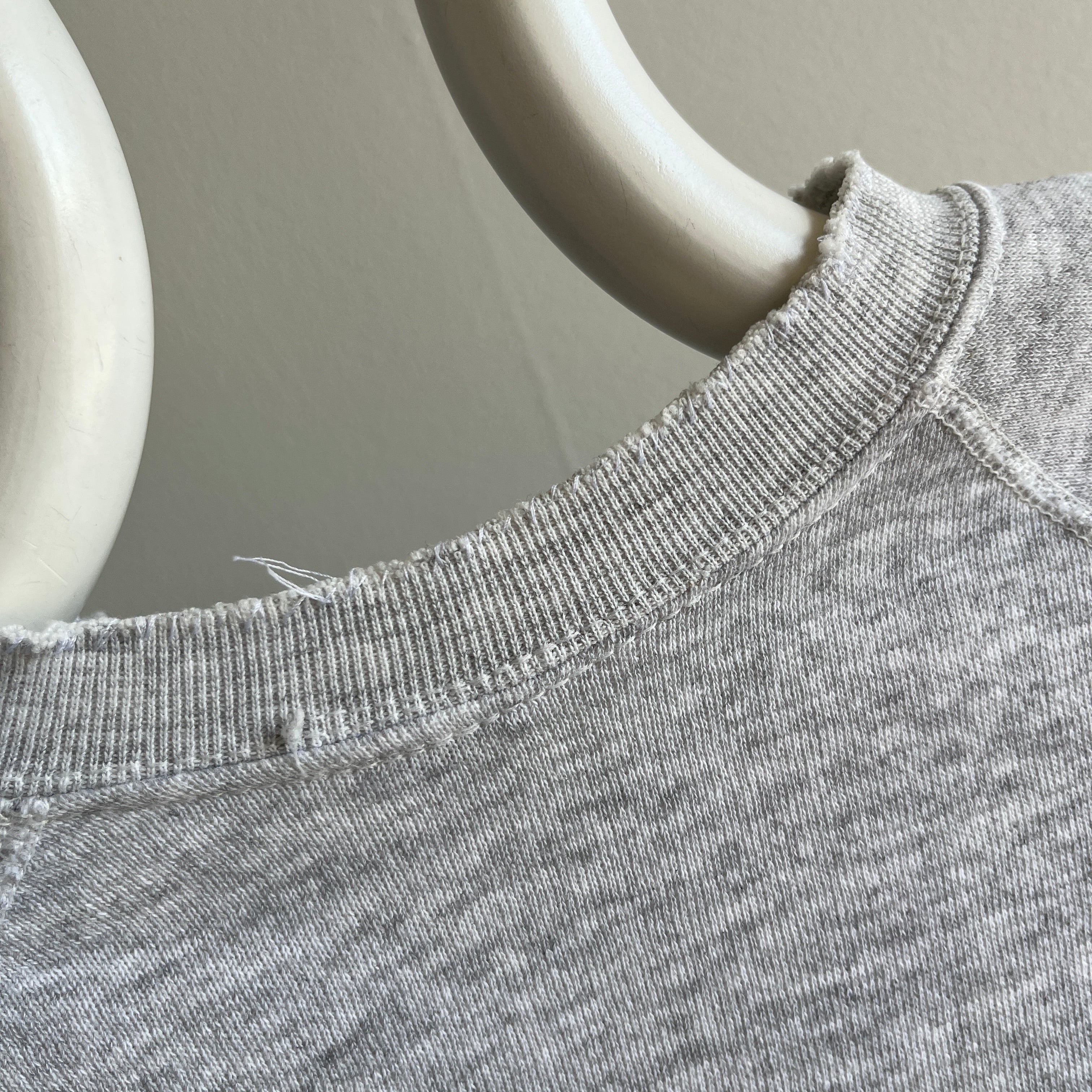 1980s Blank Gray Raglan Sweatshirt - !!!