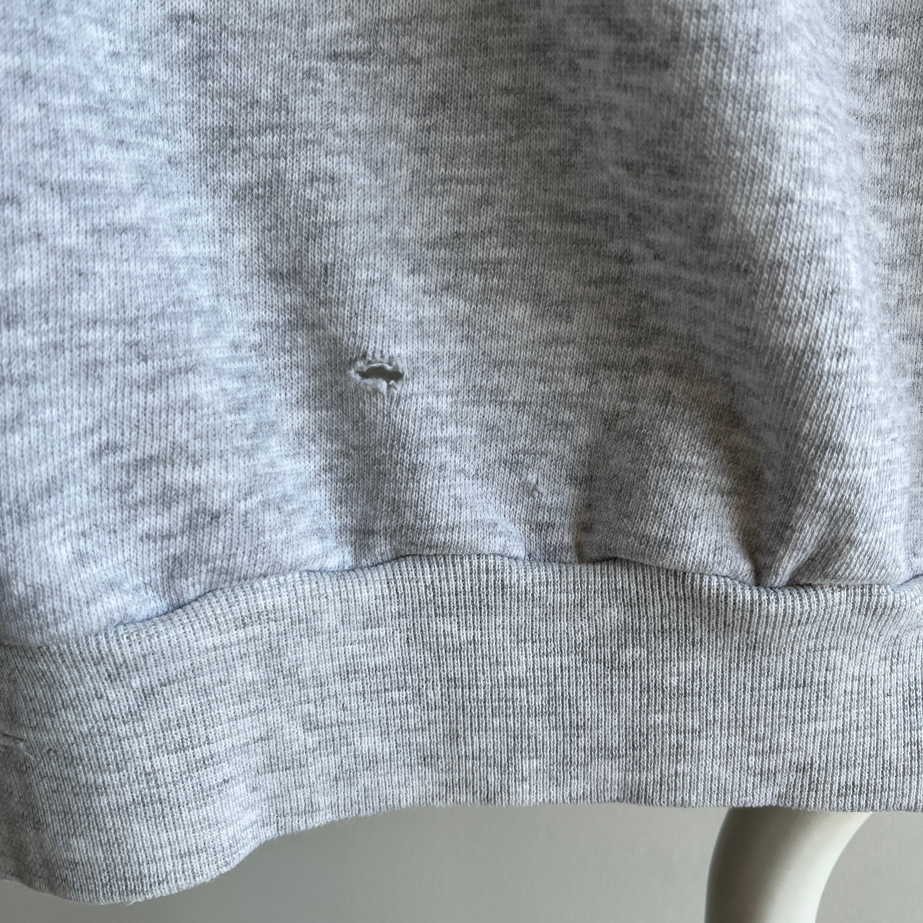 1980s Blank Gray Raglan Sweatshirt - !!!