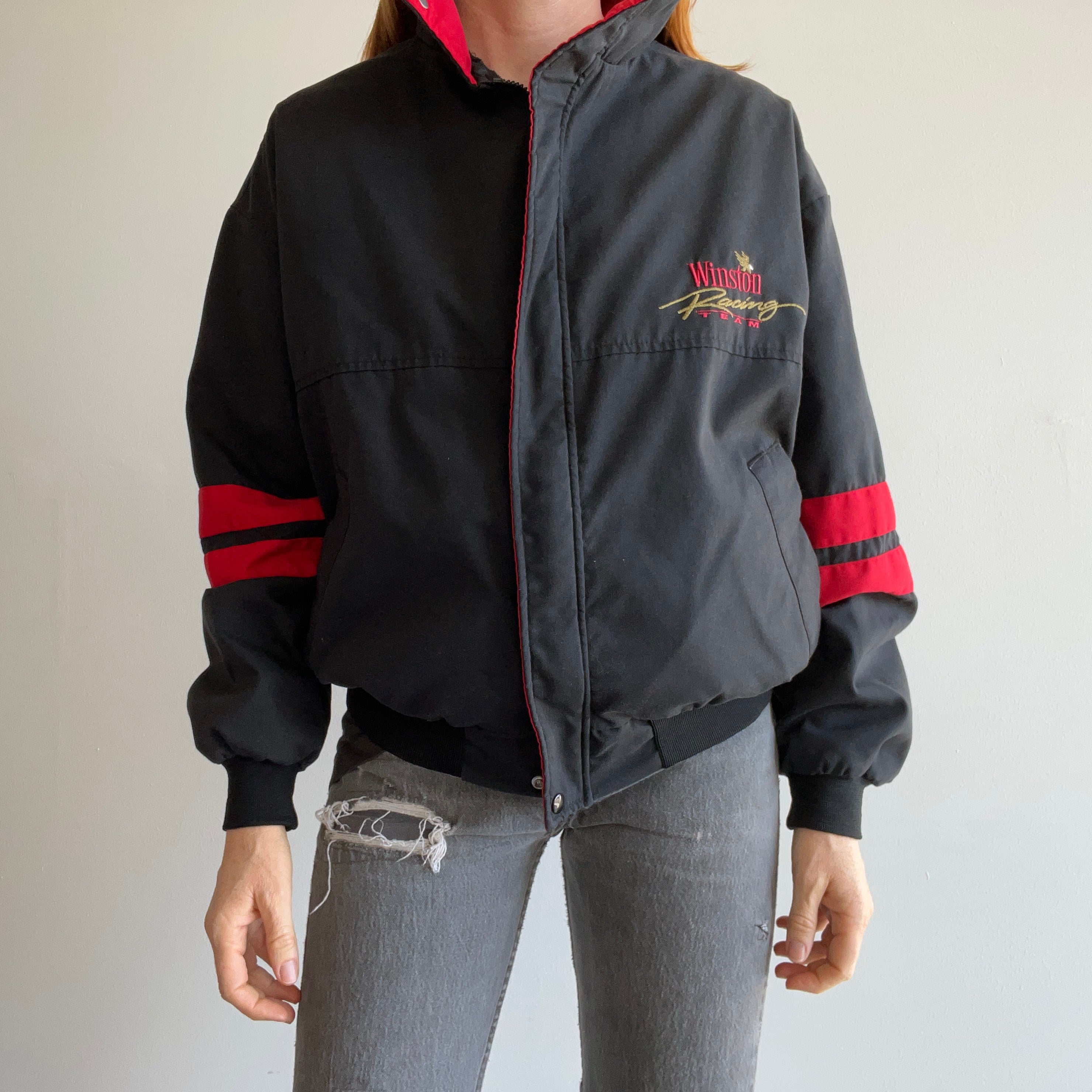 1980/90s Winston Racing Zip Up Jacket with Double Stripes