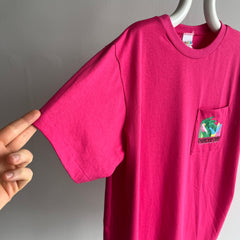 1980s Paradise Bay Hot Pink Pocket T-Shirt