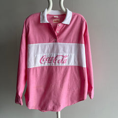 1990s Cotton Lightweight Coke Long Sleeve Polo