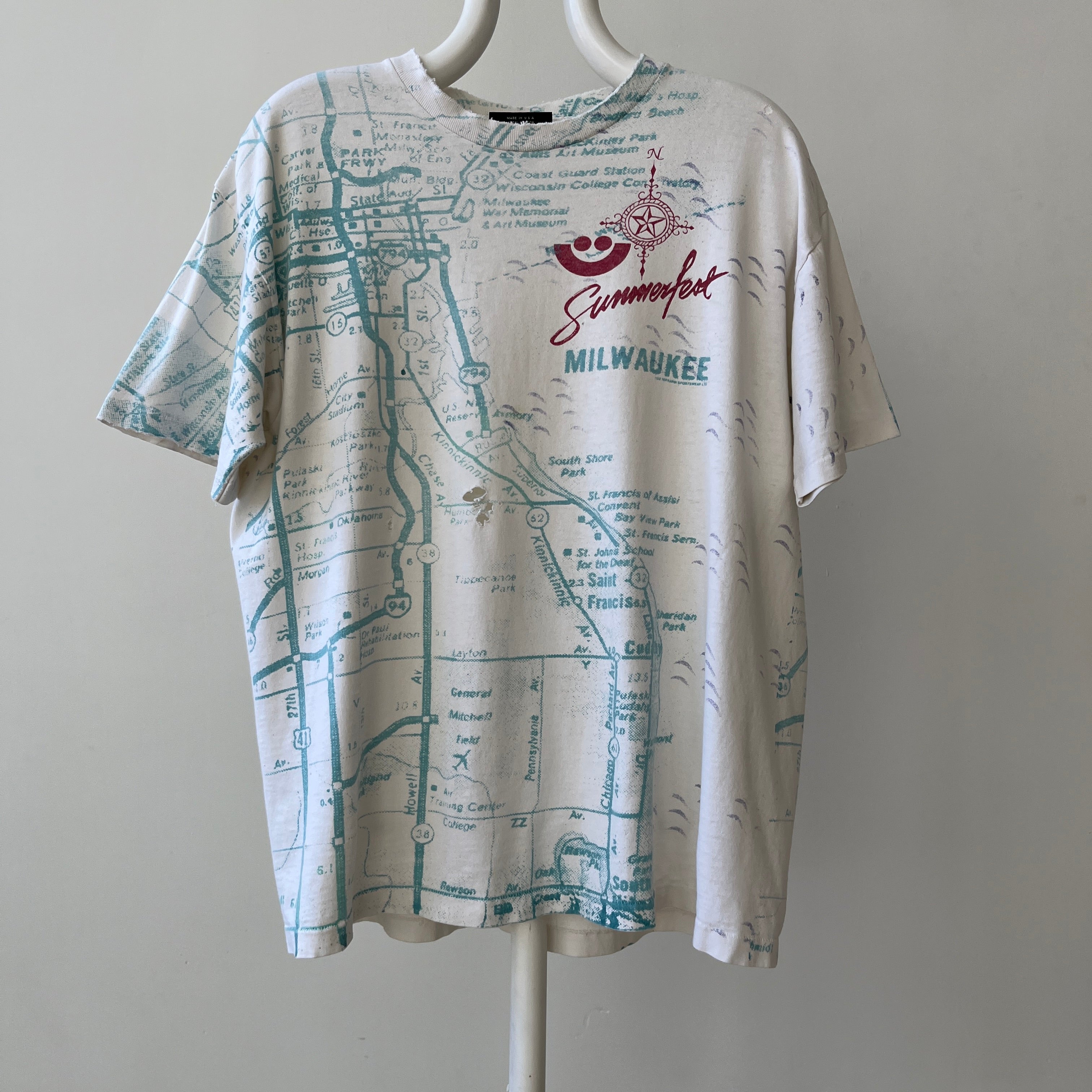1980s Summer Fest Milwaukee All Over Print T Shirt - Thrashed