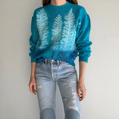 1980s Winter Scape Wrap Around Medium Weight Sweatshirt